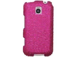 HOT PINK BLING CRYSTAL CASE COVER LG OPTIMUS M 690  