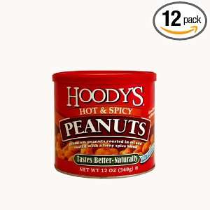 Hoodys Hot & Spicy Peanuts, 12 Ounce Cans (Pack of 12)  