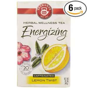 Teekanne Energizing Lemon Twist, 20 Count Boxes (Pack of 6)  