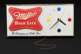 Miller High Life 1957 Light Up Electric Clock Works Well Plastic 