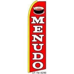  Menudo Red Extra Wide Swooper Feather Business Flag 