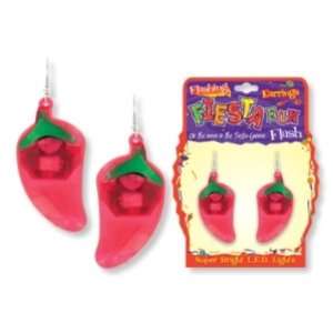  Hot Chili Pepper Light up/Flashing Earrings Case Pack 6 