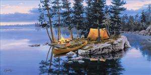 Darrell Bush Rock Island Canoe and Camping Print  