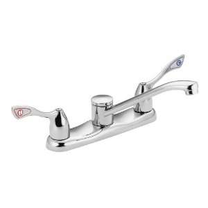Moen CA8798 Commercial Two Handle Wrist Blade Kitchen Faucet, Chrome