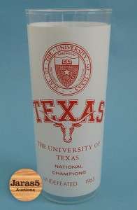 Vintage Texas University Longhorns Glass National Champions 1963 