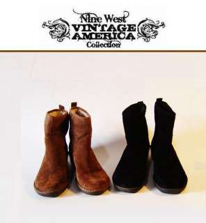 Nine West Vintage America FINCHY Ladies Black / Brown Ankle Boots 