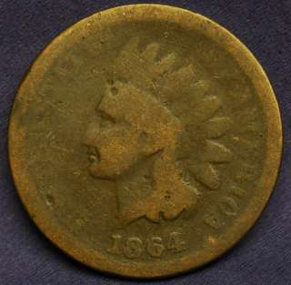 1864 BRONZE INDIAN HEAD CENT GOOD FREE S&H W43  