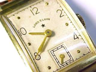 Lord Elgin Vintage 14KT Solid Gold Mens Wristwatch 21J  