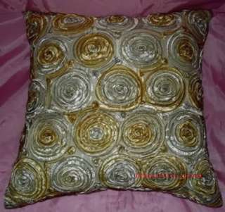 Thai Silk Decorative Pillow cushion Throw Classic Gold Tone  