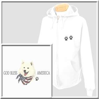 God Bless America U.S.A. American Eskimo Dog Flag SWEATSHIRT S,M,L,XL 