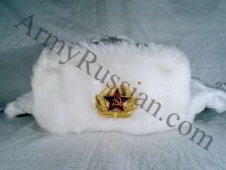  Womens Russian Army Military White Ushanka Mad Bomber Gift Hat Red 