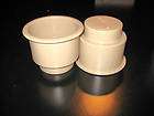 PLASTIC TAN BOAT CUP HOLDERS (PAIR) 2 CUPS W/FREE SHIP