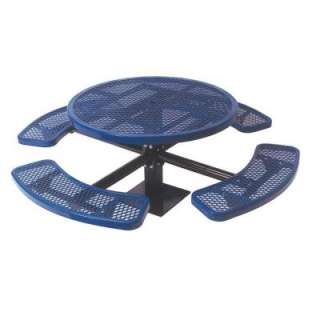   Play Commercial Park 46 in.Round Table  Surface Mount, Diamond, Blue