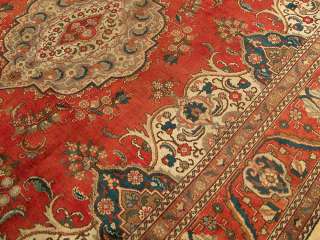 13 Handmade Antique Persian Tabriz Serapi Wool Rug 1940s 