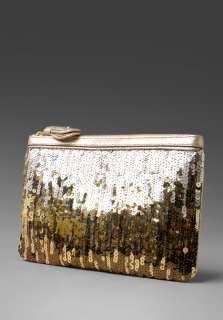 JUICY COUTURE Luxe Sequin Clutch in Gold Multi  