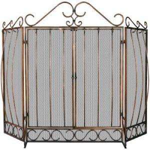 UniFlame 3 Panel Fireplace Screen With Doors S 1659 at The Home Depot 