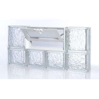   Icescapes Pattern32 in. x 14 in. x 3 in. Vented Glass Block Window