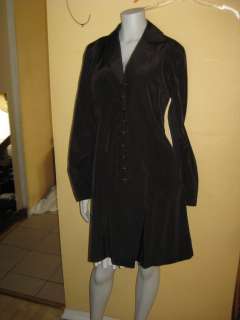 betsey johnson BLACK coat jacket M TIE SNAP FRONT  