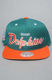 Mitchell & Ness The Miami Dolphins Script 2Tone Snapback Cap in Green 