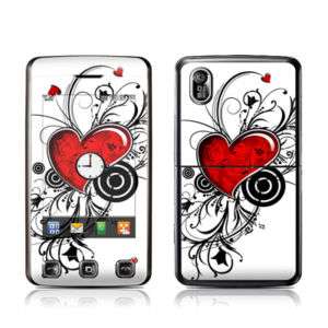 LG Cookie KP500 Skin Cover Case Decal Red Hearts  
