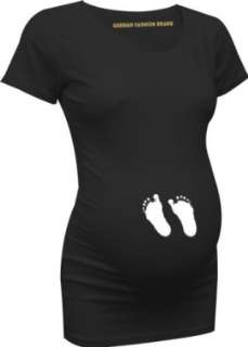 witzige Umstandsmode Print T Shirt   Babyfüße   weiss od. schwarz 