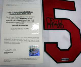 Albert Pujols Autographed Signed St Louis Cardinals Jersey UDA 