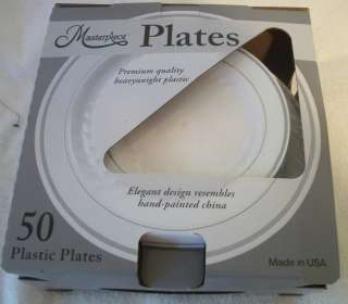 NEW MASTERPIECE 50PC PLASTIC PLATE DINNERWARE SET  
