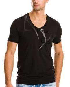 Armani Exchange AX Fashion V neck T Shirt Black NWT  