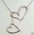 925 Sterling Silver open Heart Lariat Necklace Awsome