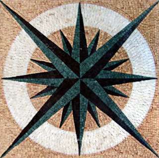 Windrosen Rosone Mosaikfliesen Mosaik Bild Bodenbilder  