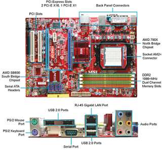 MSI K9A2 CF F Motherboard   AMD 790X, Socket AM2+, ATX, Audio, PCI 