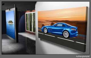 Leinwand Wohnzimmer Bild Mercedes SLR Blau Pop Art  