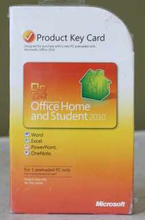 MICROSOFT OFFICE HOME AND STUDENT 2010 PRODUCT KEY CARD NEW  