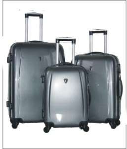 NEW 3PC 6820MET PC ABS HARDSIDE SHELL ROLLING SPINNER SUITECASE BAG 