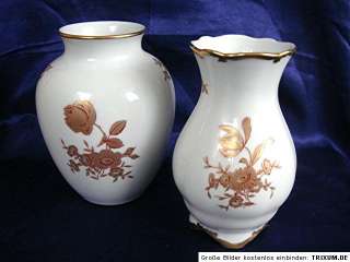 Konvolut 2x Vase Blumenvase Blumen Golddekor Graf Henneberg Porzellan 