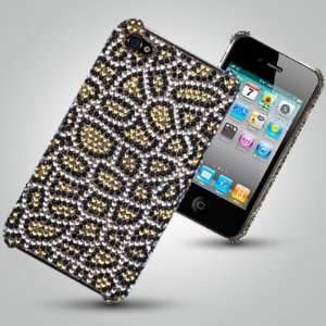 iPhone 4G Hülle Tasche cover case bling Strass LEOPARD  