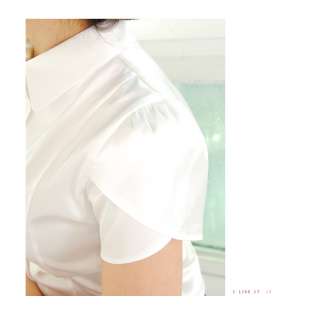 A005284 / Basic Satin Short Sleeve Blouse, Shirt, Woman, Korea 