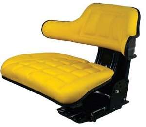 New Universal JD Yellow Tractor Seat + Wrap Around Back & Flip Up 