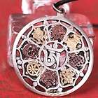   Tibetan Copper Carved Mantra OM 8 Auspicious Symbol Amulet Pendant