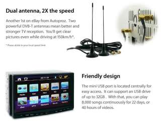 DIN Car DVD GPS Dual Antenna DVB T Player RMVB CD  