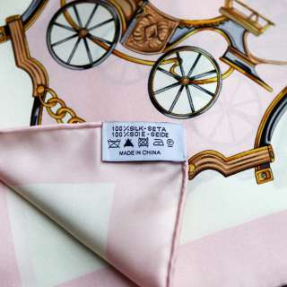 Pink Pumpkin carriage vintage Art Square 21X21,100% silk Small 