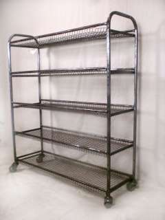 Industrial Rolling Polished Metal Bookcase (8985)M  