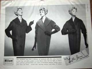 1959 LILLI ANN Womens COATS Fashion Ad  