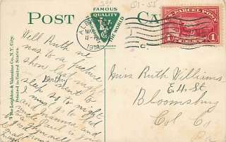 1914 Picture Postcard Albany NY 1c Q1 Parcel Post Stamp  