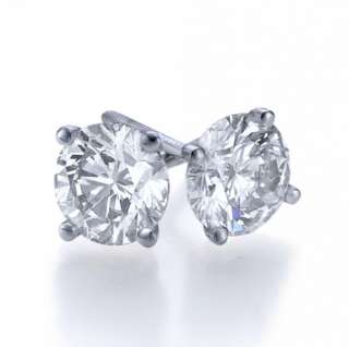 00 carat D/VS2 CLASSIC MARTINI 4 PRONG DIAMOND STUD EARRINGS 14K 