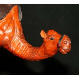 Vintage Handcrafted Leather Dromedary Camel Figurine  