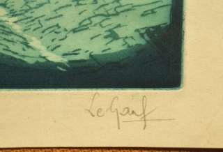 Aquatint etching; pncl sgnd; Le Garf (Lucien Veder)  