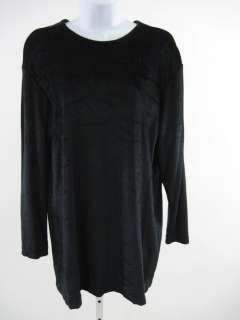 BETSEY JOHNSON Black Velvet 3/4 Sleeve Shirt Top Size S  