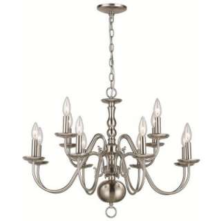   BayWoodford Collection 12 Light Hanging Brushed Nickel Chandelier