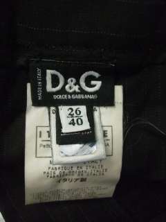 Dolce & gabbana Auth $340 Black Slacks Pinstriped Dress Pants 26 